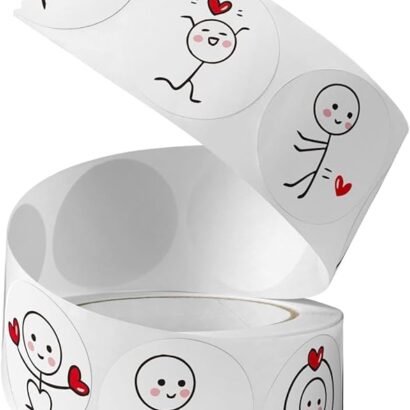 Cute Cartoon Heart Stickers for Small Business - 500 Pcs