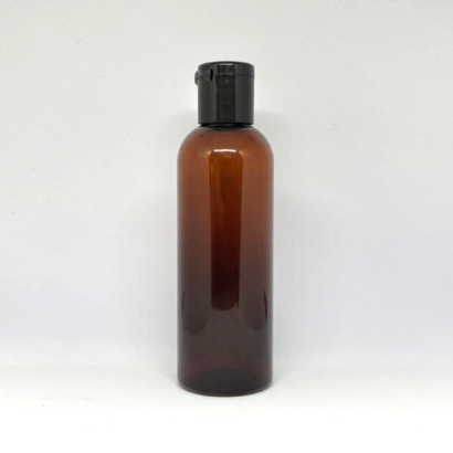 Amber Refillable Plastic Bottles with Flip Top Cap 100ml - 12 Pcs