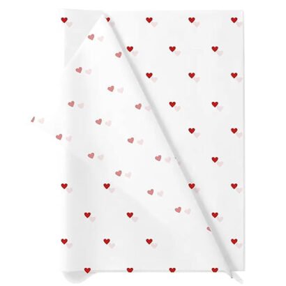 Red Heart Printed Wrapping Paper Perfect For Gift Wrapping - 100 Nos