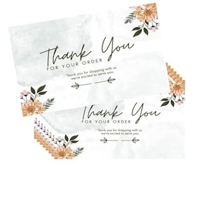 Floral Thank You Cards for Small Business – 100Pcs (10Free!)